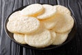 Delicious healthy rice cakes close-up on a plate. horizontal Royalty Free Stock Photo