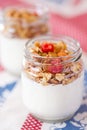 Delicious and healthy yogurt with granola