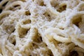 Typical italian pasta with parmesan cheese and pepper Royalty Free Stock Photo