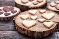 Delicious heart shaped cookies baked with love Royalty Free Stock Photo