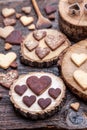 Delicious heart shaped cookies baked with love Royalty Free Stock Photo