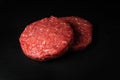 Delicious Home HandMade Raw Minced Beef steak burgers Royalty Free Stock Photo