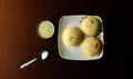 Rava idli with chutney on the table