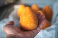 Delicious home made rice balls  from Sicily, called Arancine Royalty Free Stock Photo