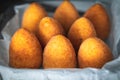 Delicious home made rice balls  from Sicily, called Arancine Royalty Free Stock Photo