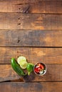 A delicious home made salsa pico de gallo with tomato, onion, li Royalty Free Stock Photo