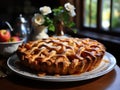 Delicious Homemade Apple Pie with Lattice Crust AI Generated