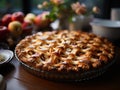 Delicious Homemade Apple Pie with Lattice Crust AI Generated
