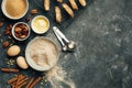 Delicious homemade biscotti and baking ingredients.