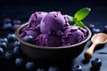 Delicious homemade blueberry ice cream.