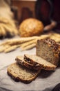 Delicious homemade bread prepared at home with natural sourdough without any chemicals - Polish breakfast