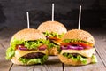 Delicious homemade burgers with beef Royalty Free Stock Photo