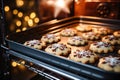 delicious homemade christmas cookies baking in the oven