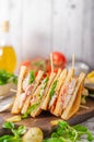 Delicious homemade club sandwich Royalty Free Stock Photo