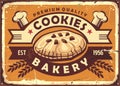 Delicious homemade cookies retro tin sign design with chocolate cookie