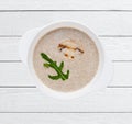 Delicious homemade cream of mushroom soup. Royalty Free Stock Photo