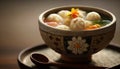 A delicious homemade East Asian dumpling meal ,generative AI