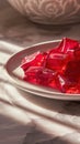 Delicious homemade fruit flavored red jelly