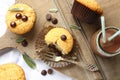 Delicious homemade gluten free muffins with chocolate drops