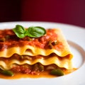 Delicious homemade Italian Lasagna, minced beef bolognese sauce, hot tasty Lasagna with cheese Royalty Free Stock Photo