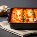 Delicious homemade Italian Lasagna, minced beef bolognese sauce, hot tasty Lasagna with cheese Royalty Free Stock Photo