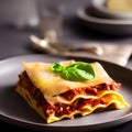 Delicious homemade Italian Lasagna, minced beef bolognese sauce, hot tasty Lasagna with cheese Royalty Free Stock Photo