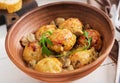 Delicious homemade meatballs with mushroom cream sauce. Swedish cuisine Royalty Free Stock Photo