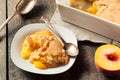 Delicious Homemade Peach Cobbler Royalty Free Stock Photo