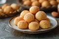 Delicious homemade Sardinian amaretti cookies on a rustic plate Royalty Free Stock Photo