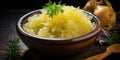 Delicious homemade sauerkraut, pickled cabbage