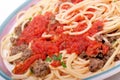 Delicious homemade spaghetti with tomato sauce Royalty Free Stock Photo