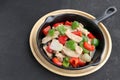 Delicious homemade Stir fried pork with sweet peppers, onion and black pepper Royalty Free Stock Photo