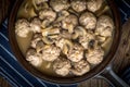 Delicious homemade swedish meatballs with mushroom cream sauce. Royalty Free Stock Photo