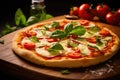 Delicious Homemade Vegetable Pizza Close-Up.