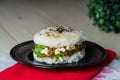 Delicious homemade yakiniku rice burger