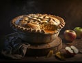 Delicious Homemede Apple Pie. AI generated Illustration Royalty Free Stock Photo
