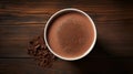 Delicious Hot Chocolate On Wooden Table - Top View