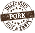 Delicious hot & tasty pork stamp