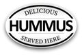 Delicious hummus paper vintage stamp icon