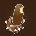 Delicious ice-cream bar with chocolate glaze, isol Royalty Free Stock Photo