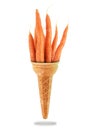 Delicious ice cream cone with carrots taste Royalty Free Stock Photo