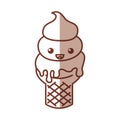 Delicious ice cream cone kawaii character Royalty Free Stock Photo