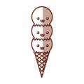 Delicious ice cream cone kawaii character Royalty Free Stock Photo