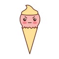 Delicious ice cream cone kawaii character Royalty Free Stock Photo