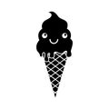 Delicious ice cream cone kawaii character Royalty Free Stock Photo