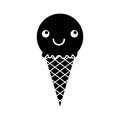 Delicious ice cream cone kawaii character Royalty Free Stock Photo