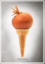 Delicious ice cream cone with onion taste Royalty Free Stock Photo