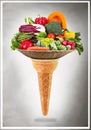 Delicious ice cream cone with vegetables taste Royalty Free Stock Photo