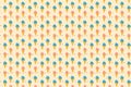 Delicious ice cream pattern texture vector on a cream color background. Cone ice cream repeating pattern design with colorful