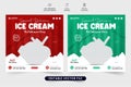 Delicious ice cream sale discount template design for social media promotion. Tasty scoop ice cream advertisement web banner Royalty Free Stock Photo